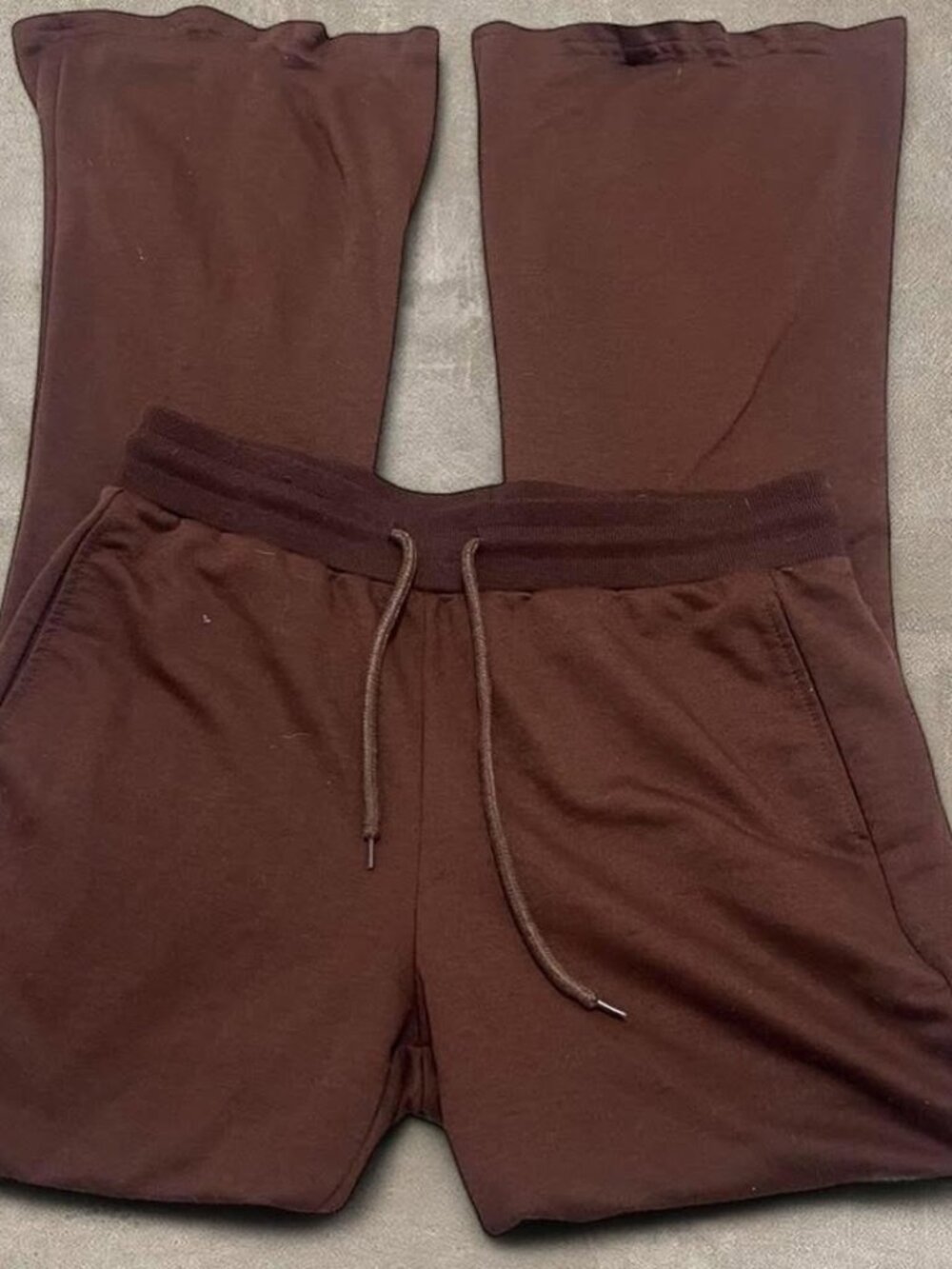 Y2K brown yoga flare sweatpants with drawstring - Size M (fits more like S/XS)